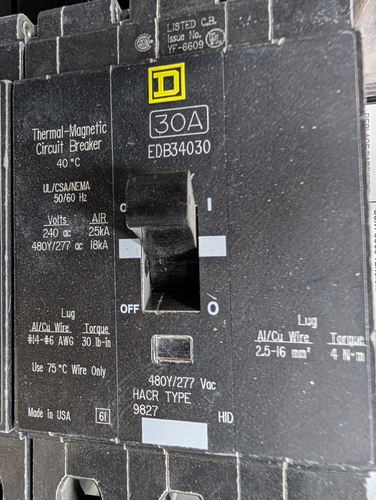 🤪 SQUARE D 125A MAIN LUG PANELBOARD 600Y/247V 3Ø 4W 30 CIRCUIT - Picture 9 of 15
