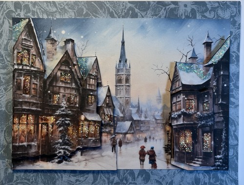 Handgefertigte 3D Grußkarten Zuhause für Weihnachten SCRAPZ von Kim