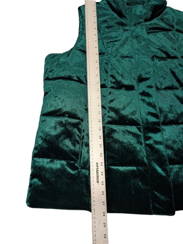 Lands End Primaloft Woman’s 2X Velvet Puffer Vest Emerald Green - Picture 8 of 10