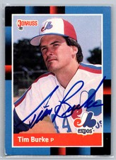 Tim Burke 1988 Donruss Auto Signed #98 Montreal Expos