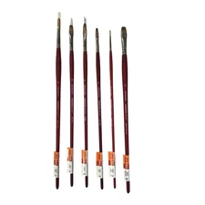 Princeton Velvetouch Artist Brush Set 6 Acrylic Paint Brushes Flat Round new