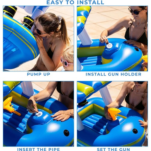 Zone Tech 2 Größen blau aufblasbare Schwimmer für Kinder und Kleinkind mit Spielzeug Squirter - Bild 6 von 11