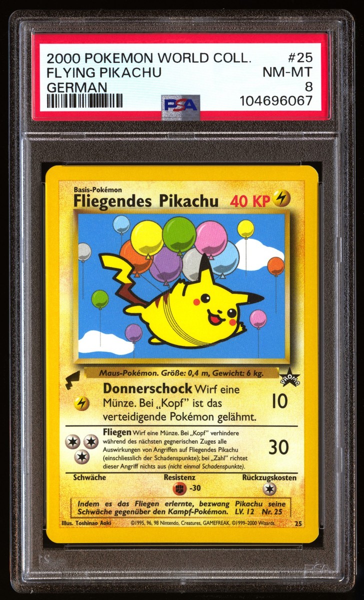 PSA 8 Flying Pikachu 25 Pokemon World Collection 2000 German