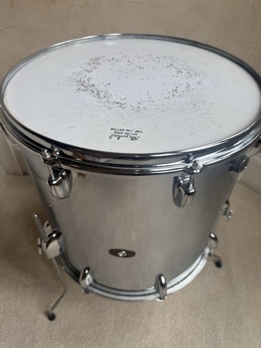 Vintage 60s Slingerland 16” x 16” Chrome Floor Tom Drum - Brass Hoops - Picture 2 of 24