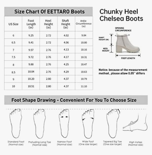 EETTARO Women's White Faux Leather Chunky Heel Ankle Boot Lug Sole Size 8 - Picture 13 of 13