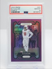 BJ OJULARI 2023 PANINI PRIZM FOOTBALL ROOKIE PURPLE GEM RC /125 PSA 10 Q4152