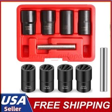Abn Twist Socket Set Lug Nut Remover Extractor Tool- 5pc 12dr.twist Socket Set Abn Twist Socket Set Lug Nut Remover Extractor Tool- 5pc 12dr.twist Socket Set
