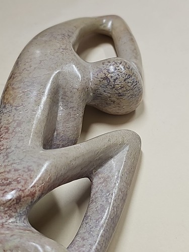 70er Mod Abstrakt Speckstein Geschnitzt Denkender Mann Mensch Figur 8" Statue Skulptur - Bild 7 von 10