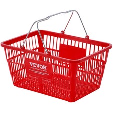 Shopping Basket, Set of 12, 21L Durable Plastic Grocery Basket with Metal Handle
