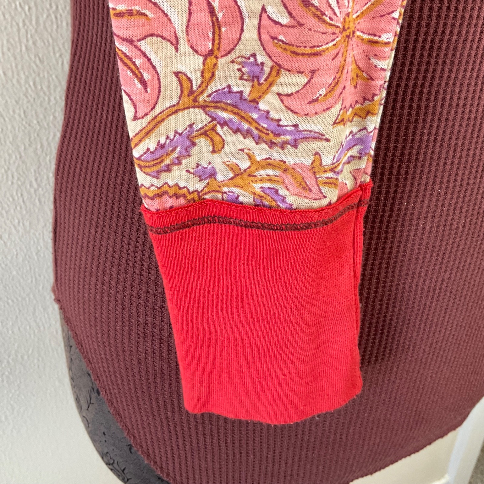 We The Free Mix Pattern Patchwork Pull On Top Lon… - image 5