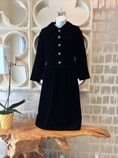 Christian Dior New York Demi Couture By Marc Bohan 60s Black Velvet Skirt Suit