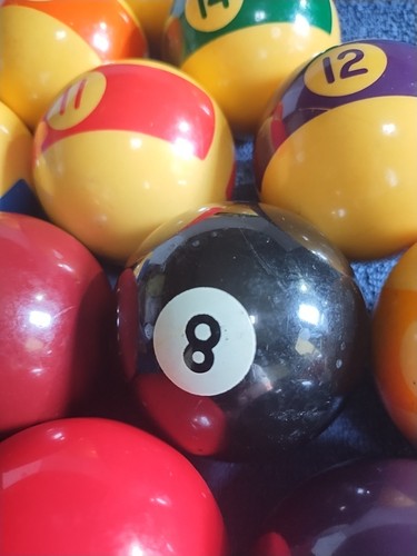Vintage Brunswick Broken Stripe Billiards Pool Balls Set USA 1960's - Picture 9 of 22
