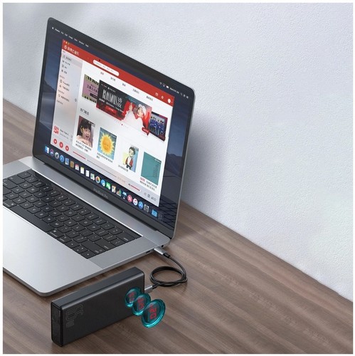 Baseus Amblight 30 000 mAh szybki powerbank, 65W, z wyświetlaczem, czarny - Zdjęcie 5 z 8