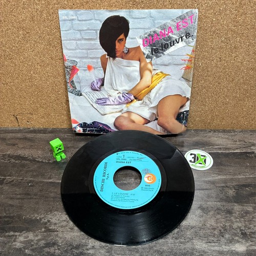RARE Diana Est - LE LOUVRE - disque vinyle 45 tours / vinyl disc /New Wave music - Foto 1 di 2