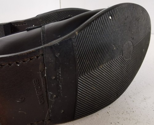 Samuel Windsor Penny Mocasines Borla Reino Unido 9 Negro Cuero Zapatos Sin Cordones Hechos a Mano - Imagen 12 de 17