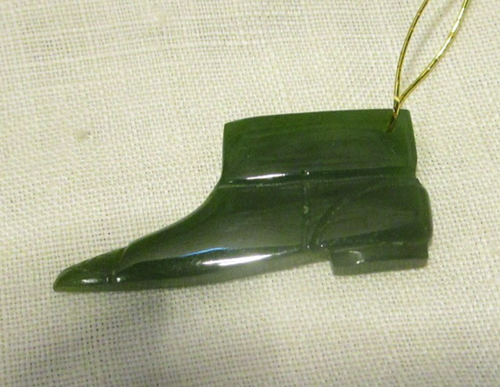 Green Stone Shoe Pendant Vintage - Bild 3 von 6