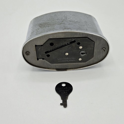 Rare Vtg Salesman Sample MCM Coin Bank WITH KEY Farmers National Bank Chinook MT - Picture 5 of 8