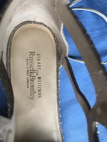 STUART WEITZMAN WALK MY WAY GLITTER GOLD LACE UP SANDAL ESPADRILLES JUTE sz 8.5 - Picture 13 of 15