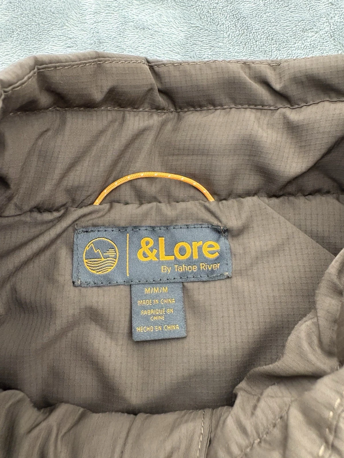 &Lore By Tahoe River Vest Mens Medium Brown Full Zip Primaloft Quilted Puffer image 3