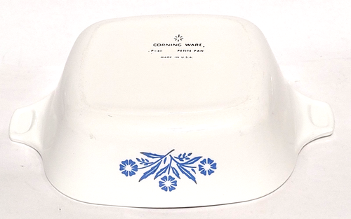 CorningWare BLUE CORNFLOWER P-41 Petite Pan Mini Casserole w/ Plastic Lid, USA - Picture 8 of 10