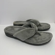 Vionic Gracie Terry Toepost Slipper Sandal Light Gray Women’s Size 10