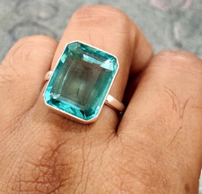 Aquamarine Pear Gemstone Ring, 925 Starling Silver Ring, Handmade Ring F.R 20