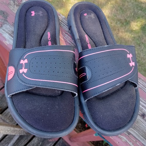 Under Armour Sandals Womens SZ 7 Ignite Slides Black Pink Comfort - Picture 4 of 6