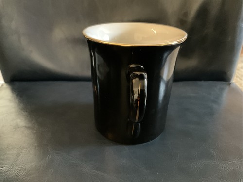 Gevalia Kaffe Coffee Mug Black and Gold With Gold Rim - Picture 3 of 5
