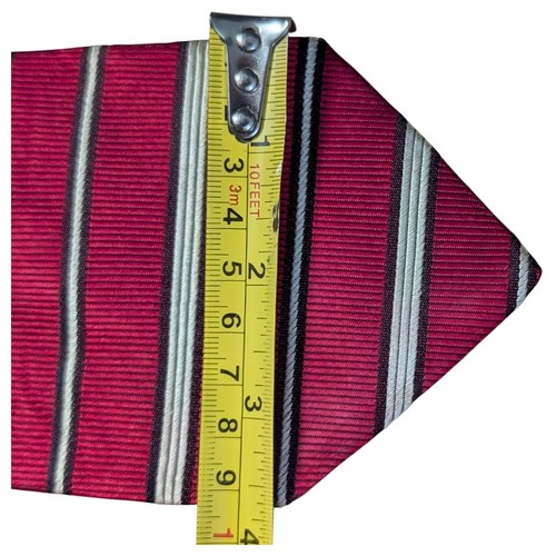 Brooks Brothers Tie Mens Red Beige Silk Classic Neckwear Made USA Preppy Striped - Picture 6 of 7