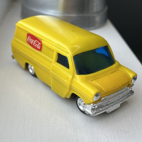 Lucky Toys Mark 1 Ford Transit Yellow Plastic Coca-Cola 1:43 With Friction Motor