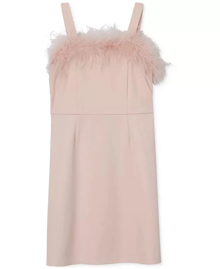 NWT Speechless Girls Blush Feather Dress Size 7 Special Occasion Sleeveless
