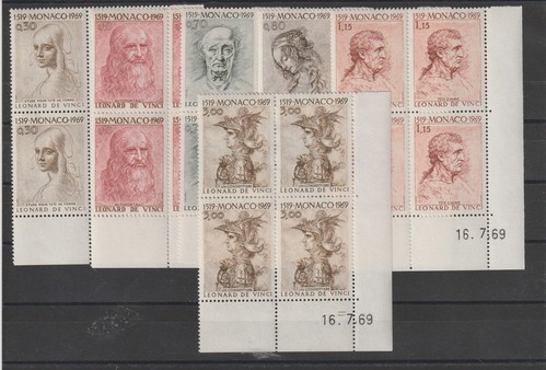 1969 MONACO 450° ANNIVERSARIO LEONARDO DA VINCI 6 VAL. QUARTINA MNH MF126152 - Imagen 1 de 1