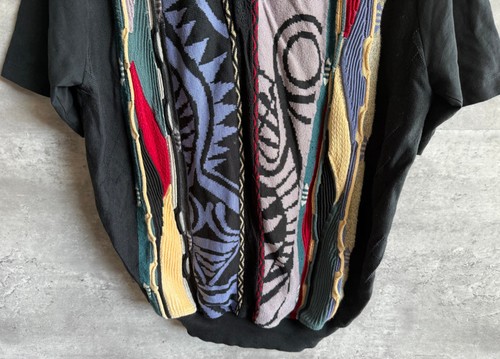 Vintage St. Croix Shop Geometric Abstract Coogi Style Knit Polo Shirt Size L - Bild 3 von 6