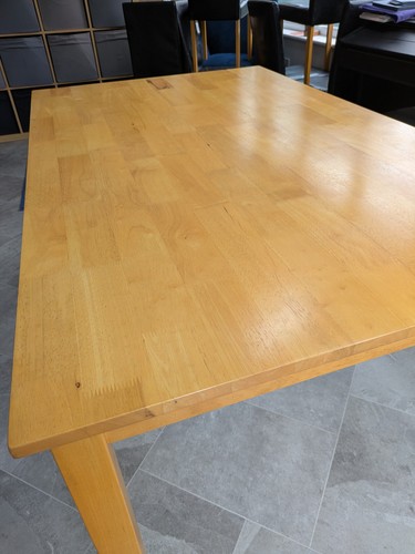 Oak Dining Table And 6 Leather Effect Chairs - Picture 4 of 13