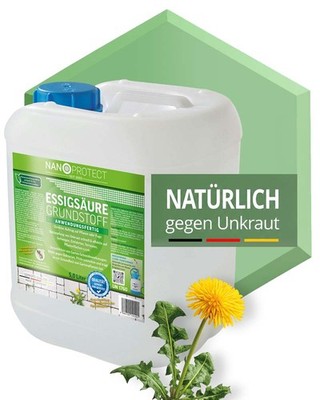 Essigsäure Grundstoff - Unkrautvernichter - 5 L - Unkraut Stopp ohne Glyphosat