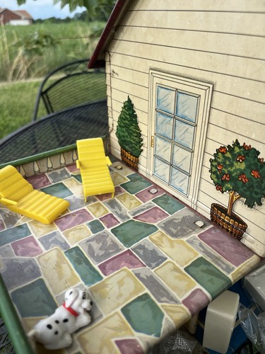 Vintage 1950s Marx Toys Tin Litho 2 Story Colonial Style Doll House w/ Furniture - Picture 22 of 24