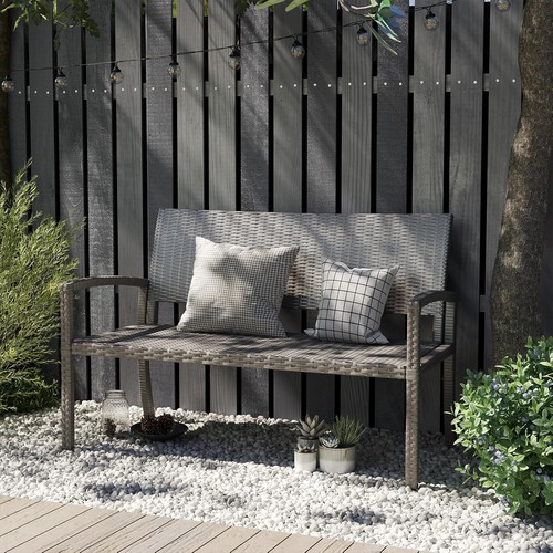 UDPATIO Gartenbank Wetterfest aus Polyrattan, Rattan Sitzbank Outdoor - Bild 7 von 8