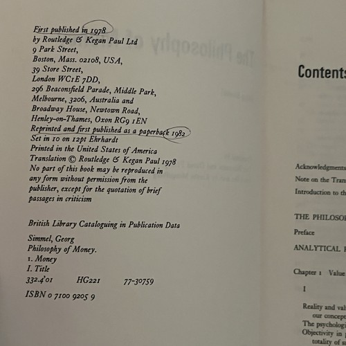 The Philosophy of Money by Georg Simmel, 1982 Vintage Paperback Book - Picture 10 of 21