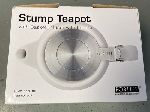 Tetera FORLIFE Stump con tapa SLS e infusor, 18 onzas, blanca - Imagen 3 de 6