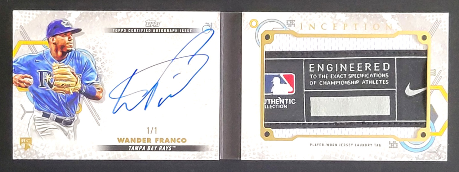 2022 Topps Inception Wander Franco Laundry Tag Book Card 1/1 AUTO