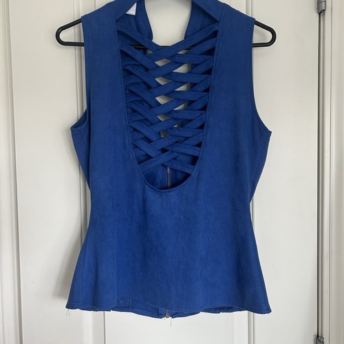 Lydia USA Women’s Faux Velvet Zip Front Corset Top - Size L - Picture 4 of 6