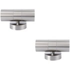  2 stücke Außenwandlampe Edelstahl Wandleuchte Doppelkopf Wandleuchte Garten