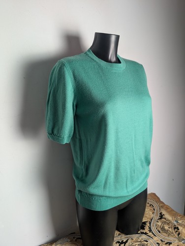 Peter Hahn kurzärmliger Pullover hellbraun 100 % Wolle Größe 18