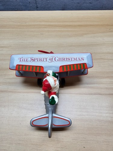 HALLMARK LO SPIRITO DEL NATALE BIPLANO CON ORNAMENTO BABBO NATALE - 1982 - Foto 2 di 5