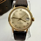 1965 Vintage Timex Men's Sprite Gold-Tone Manual Watch w/New Band - RUNS GREAT!
