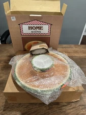 Vintage World Bazaar Ceramic Burger 3 Compartment Chip and Dip Platter