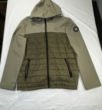 Hurley Jacket Mens Large Green Hooded Puffer ...