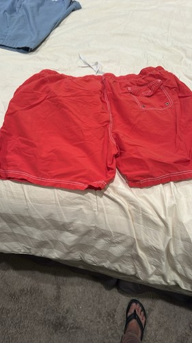 Roundtree & Yorke Mens Red drawstring SwimShorts-3XB - Picture 3 of 3