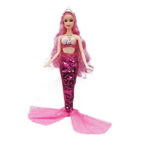 11 Inch Mermaid Doll Full Set Multi Joints Movable 30cm Height Doll with Sequin - Picture 3 of 29