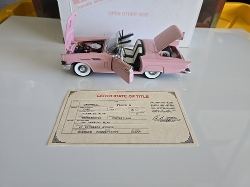 WOW 1:24 Danbury Mint 1957 Ford Thunderbird Convertible Pink Mint LE #702 Rare - Picture 8 of 8